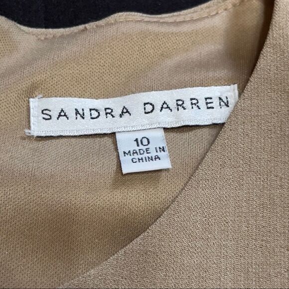 Sandra Darren Two Color Front Pockets Sheath Dress Size 10 - Picture 14 of 15